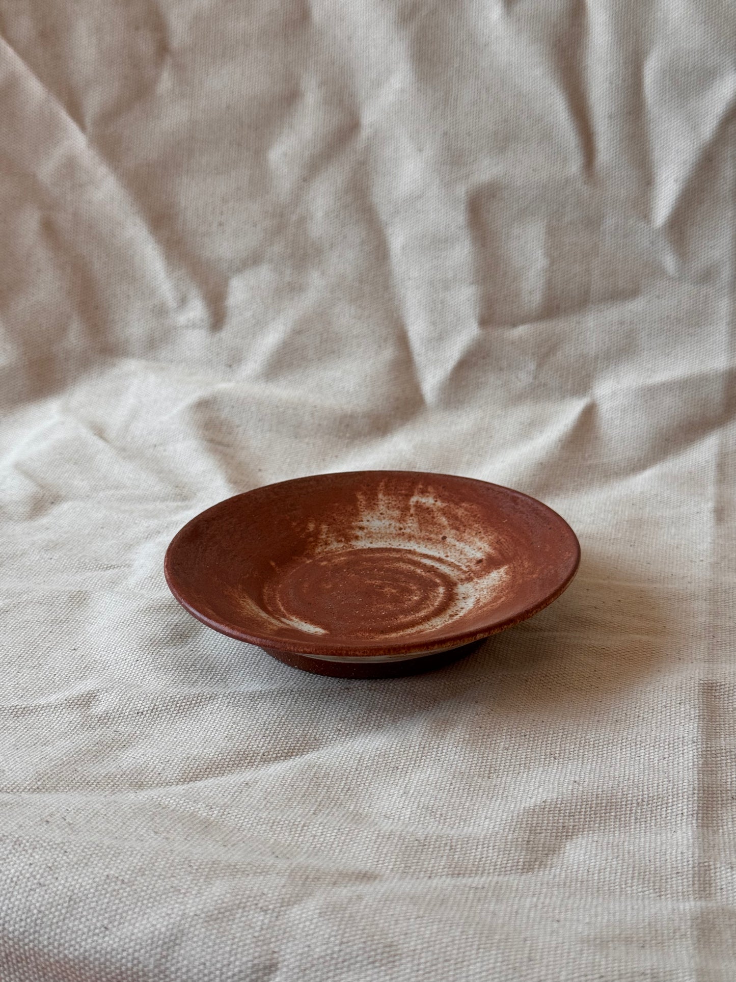 ring dish - cream/brown